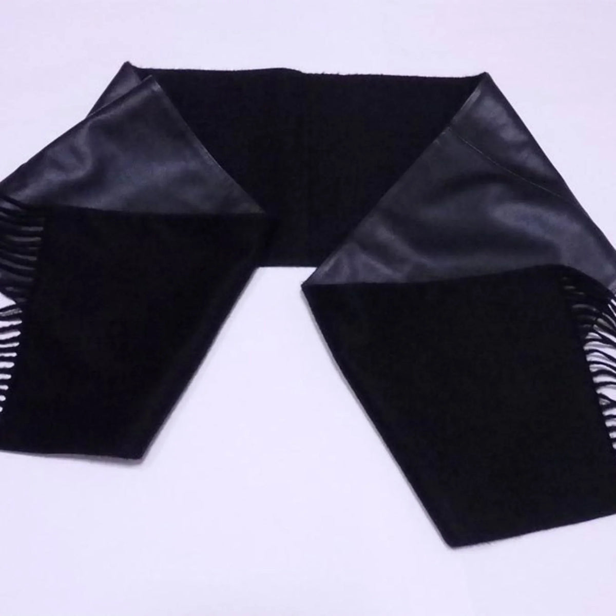 Loewe leather anagram black x cashmere LOEWE (Good) stole Pre-Owned shawl scarf ladies