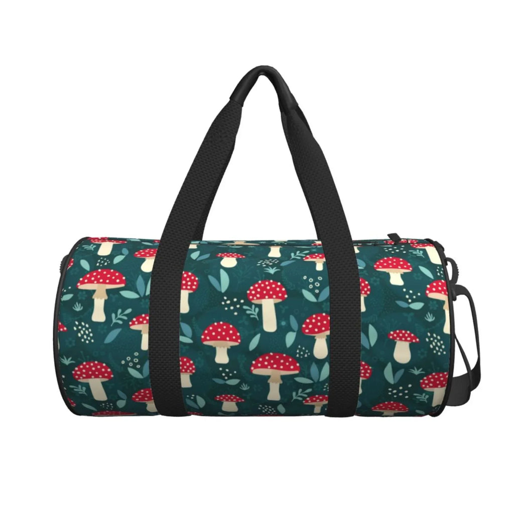 Compartment Capacity with Mushroom Large Bag Coaee Cylinder and Bag Amanita Waterproof Gym Luggage Travel Bag Pocket Sports