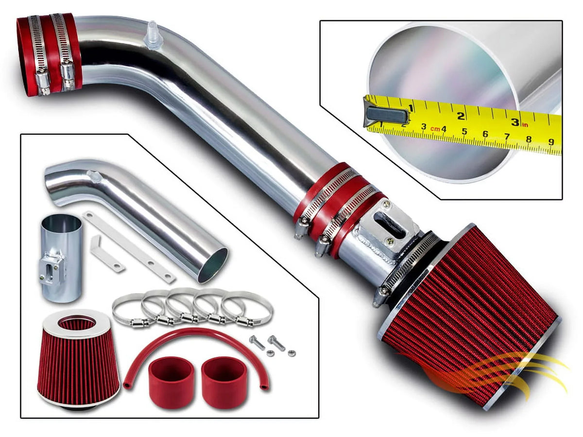 Racing RED Rtunes + Air Compatible M35 Short Filter Kit Infiniti Ram Intake For 3.5L Combo V6 06-08