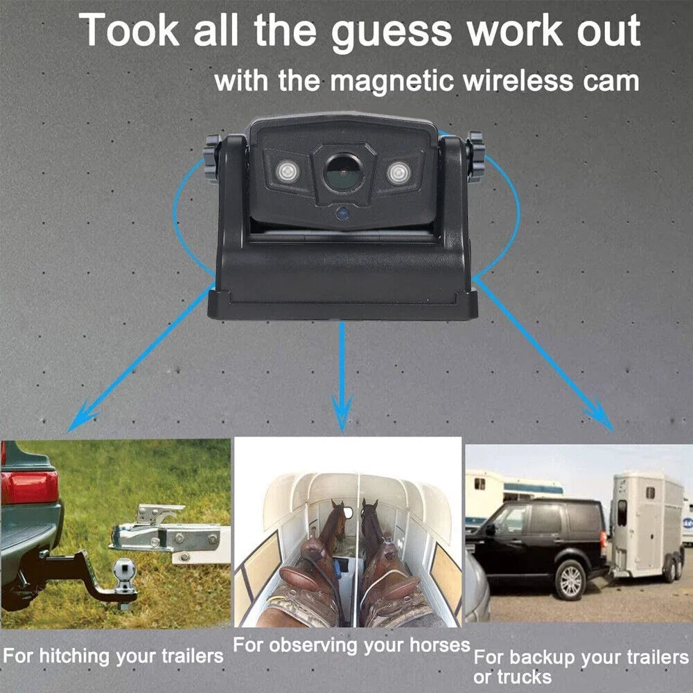 Wireless, JahyShow View Backup Magnetic 9600mAh Camera, Front/Rear High-Capacity Battery WiFi