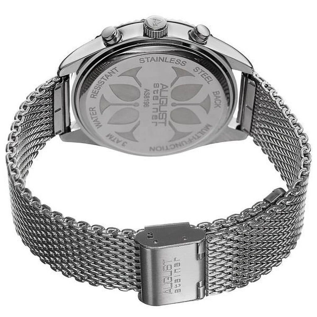 Watch Stainless Steel Bracelet Time Swiss Silver-Tone Quartz Multifunction Men's Dual