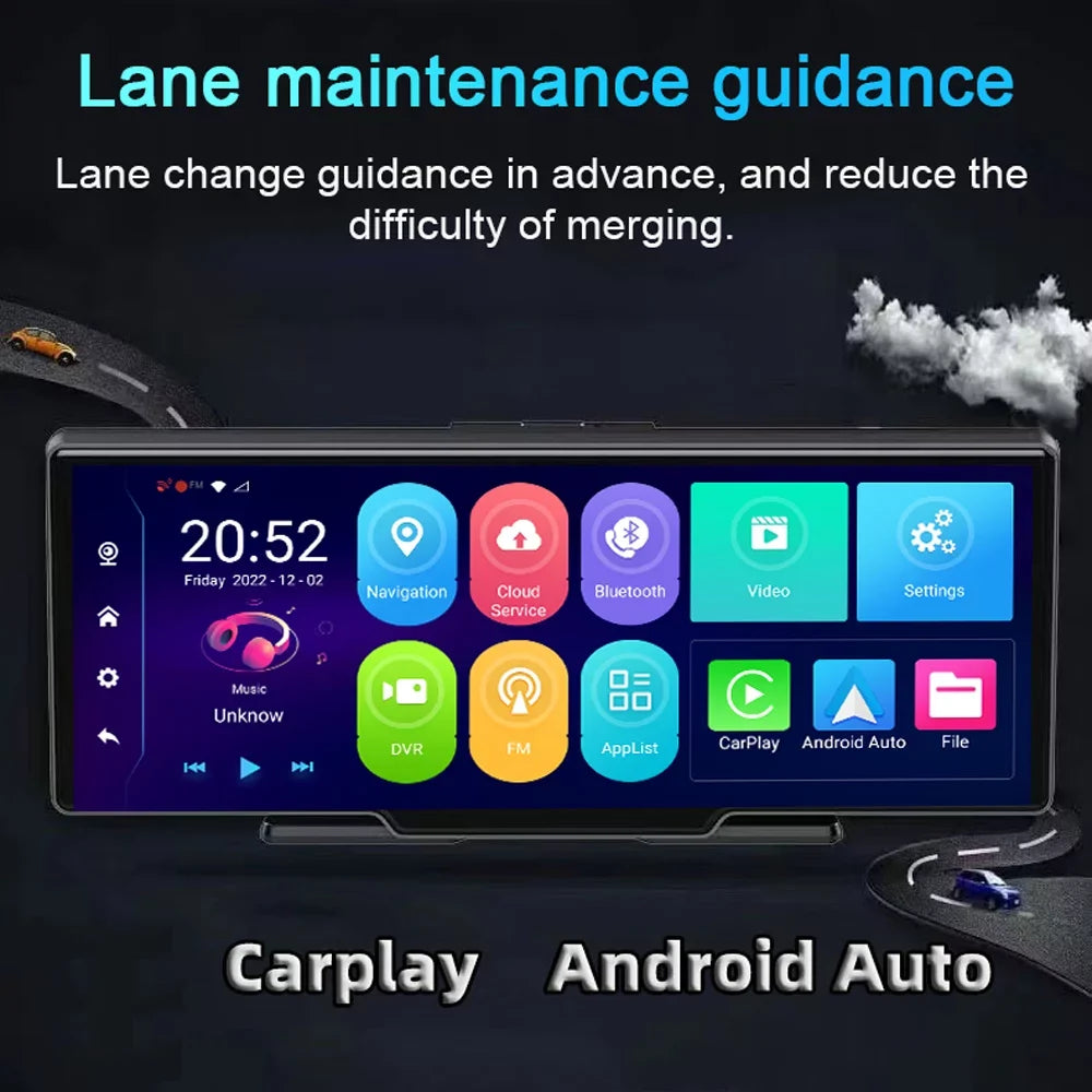 Multi-language Gecheer Wide 10.26in Viewing System 170 Degree Angle Video DVR Recorder Global Dual Car Auto Lens Recorder Car Cam Car Navigation Positioning Dash Night