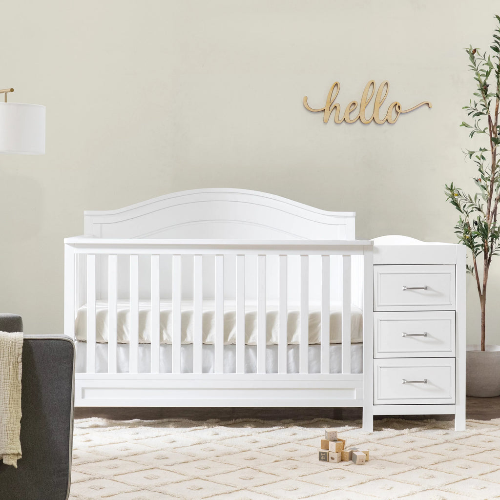 Combo Charlie White DaVinci and Crib in Changer Convertible 4-in-1