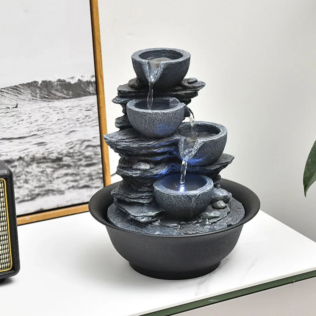 Feng , Home Landscape Tabletop with Shui exterior E liquid s Waterfall Bedroom Fountain
