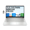 Webcam, Silver, SSD, Keyboard, i7-1165G7, Backlit 11th 17.3" Audio, HD IPS HP Generation 2TB USB Card 64GB Graphics, Core Xe 32GB 2021 Laptop HD Computer, Windows RAM, OS, Iris FHD PCIe