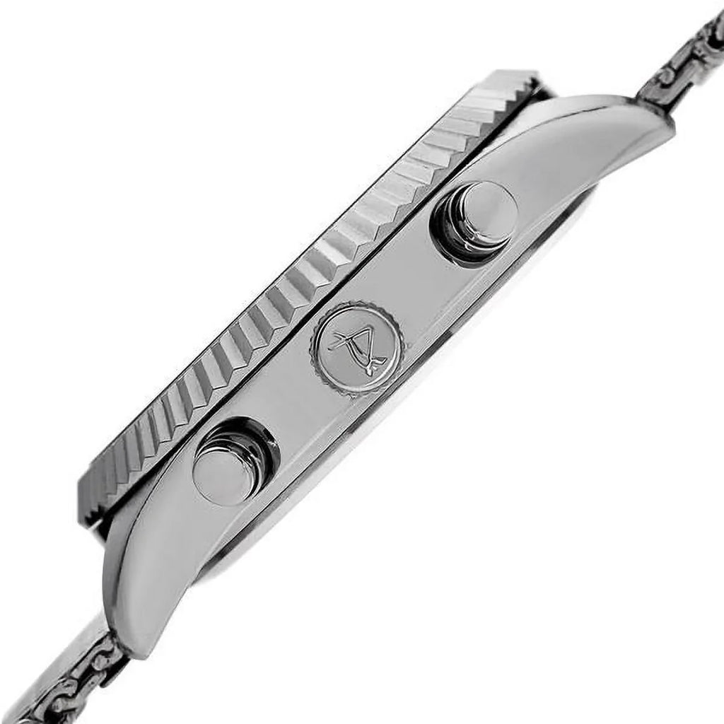 Watch Stainless Steel Bracelet Time Swiss Silver-Tone Quartz Multifunction Men's Dual