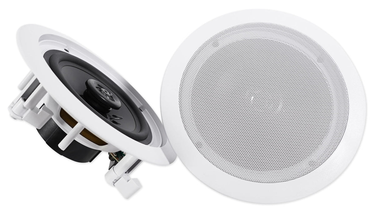 LED Receiver+(8) Ceiling 6.5" Theater Amp/Home Rockville White Speakers Tube