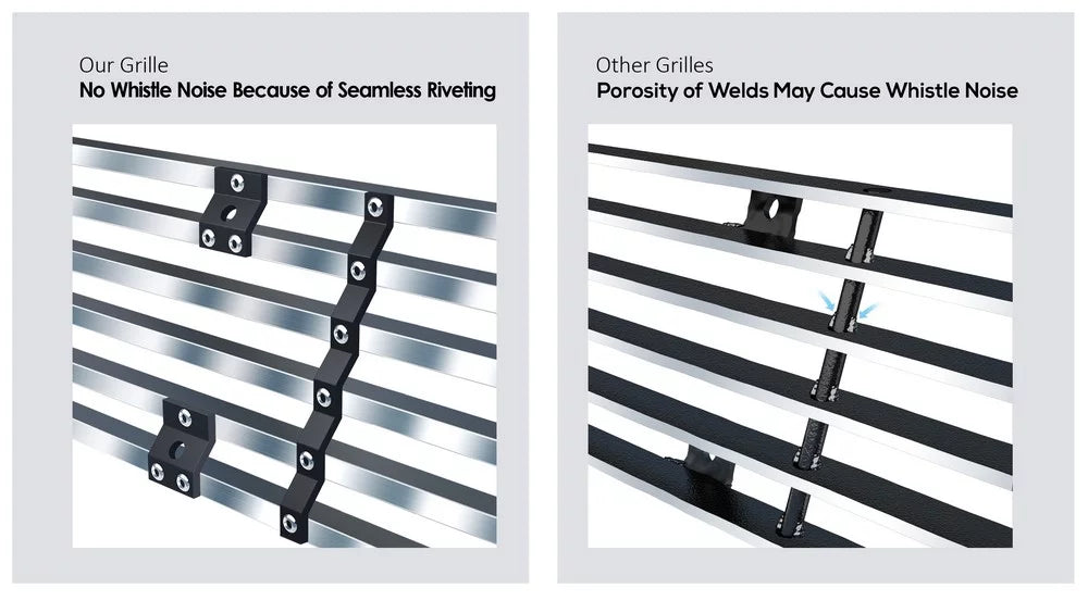 APS RAV4 with Steel Main Upper 2006-2008 N19-C06468T Stainless Compatible Horizontal Toyota Billet Grille Premium Silver
