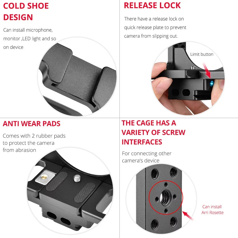 Shoe Cage with Aluminum Andoer + Mount Handle Alloy Kit Z6/Z7 Camera DSLR Camera Cold Nikon with C15-B Compatible