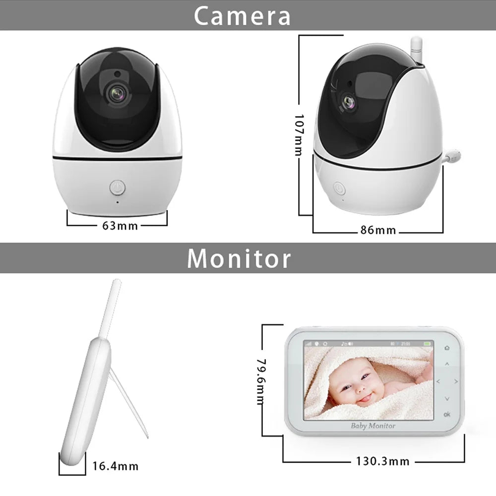 Inch Motion Vision LCD 720P Audio Screen inch 4.5 Way 2 Infrared Infrared 8 with Audio Dazzduo Monitor 4.5 Camera,Function Loop - Wireless OWSOO 2-Way 4.5 Includes - Camera 8 LCD Camera Video LCD