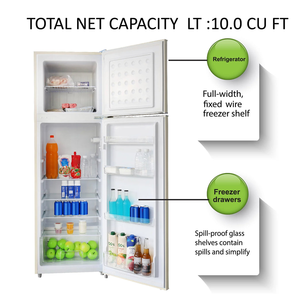 Cu Shelves, Free, Cream, Thermostat Ft HCFC Door Door 2 HBF1050, Hamilton 10 Control 5 Retro Refrigerator, Adjustable Beach