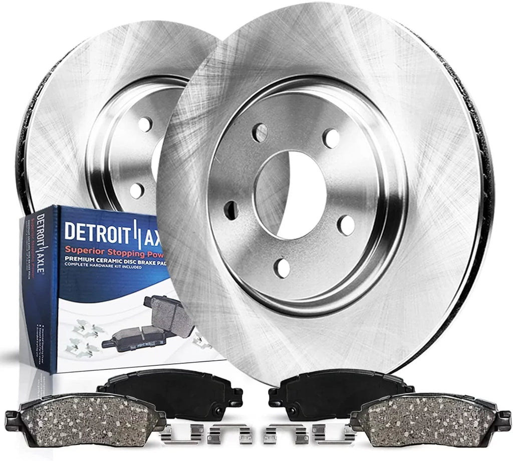 Caravan Brakes Detroit 12.99" Axle Rotors Grand VW - Rotor Pads: Pacifica Dodge Brake Ceramic C/V Country Ram for Kit Journey & Town Front Chrysler Replacement Routan Brake