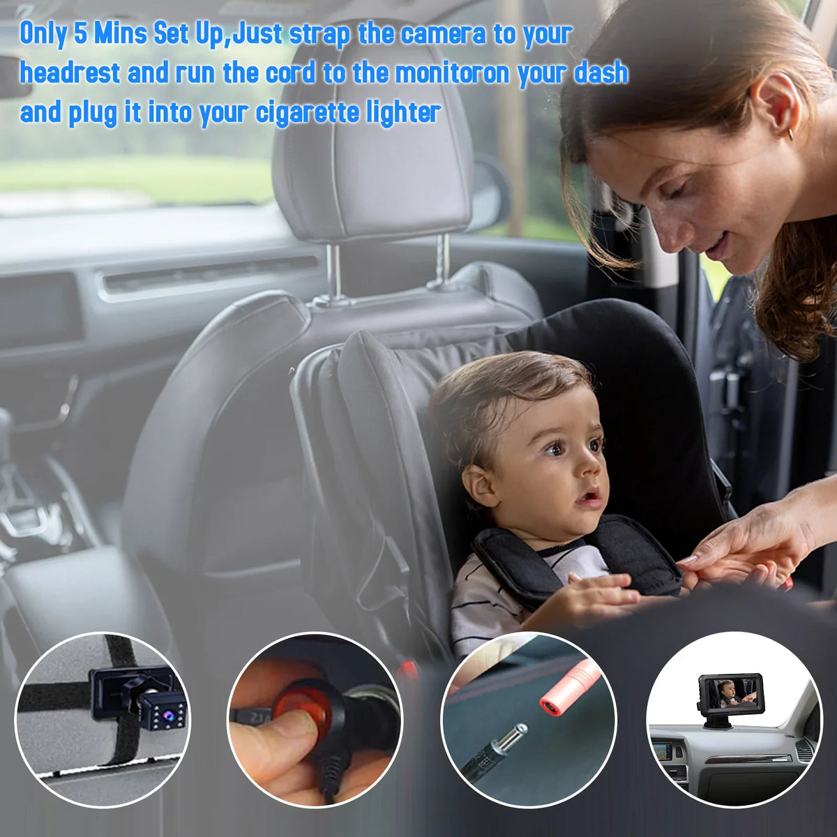 Screen Invigilator ammoon 4.3'' Wide Vision Resolution with Mirror, Night Baby Angle, Car View Monitor
