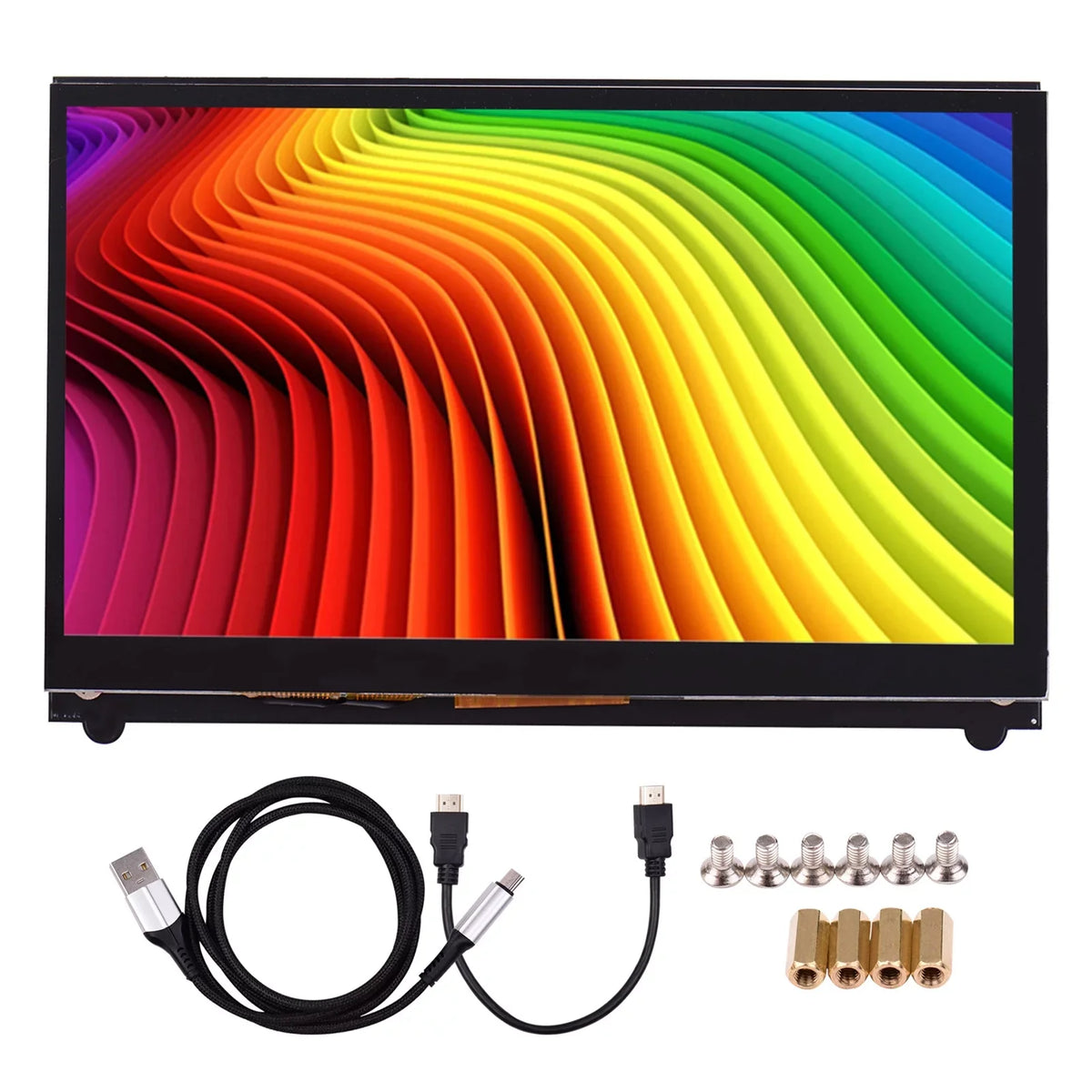 Compatible Htovila Display Pi with IPS Tool 1024*600 Raspberry USB Touchscreen Educational 7 Small Capacitive Resolution Inch Portable with Interface