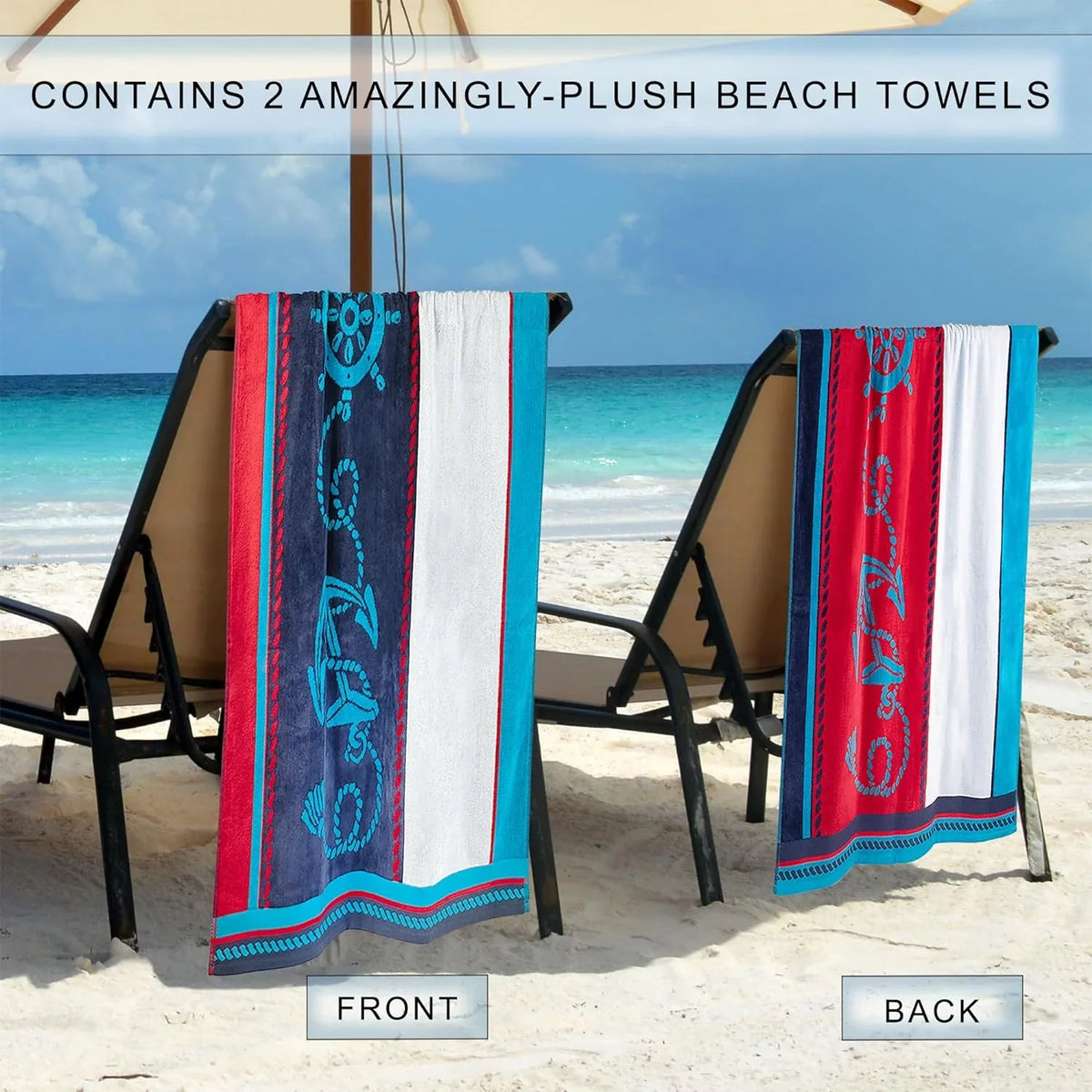 Shower, Quick For Striped Piece Beach Set Travel, Collection, Pool, Absorbent, X Bathroom, Blue/Red/White, Cotton Adults, Dry, Swimming, 2 64", Camping, Sailing Kids, 34" Vacation, Towel