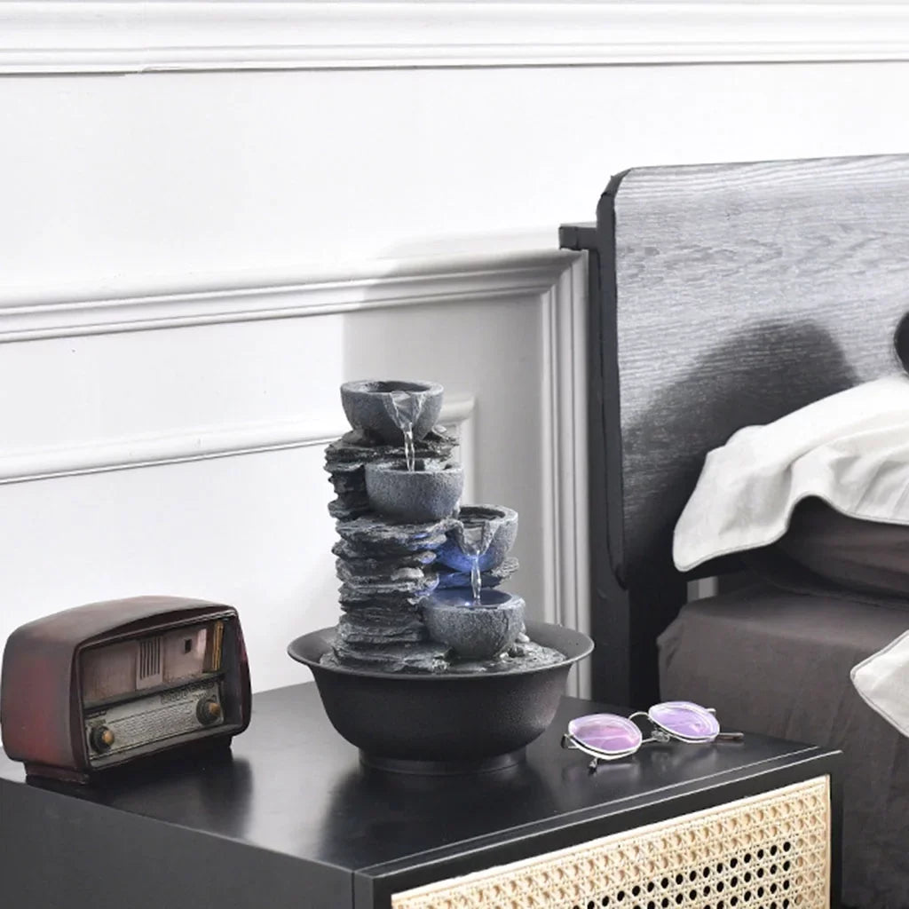 Feng , Home Landscape Tabletop with Shui exterior E liquid s Waterfall Bedroom Fountain