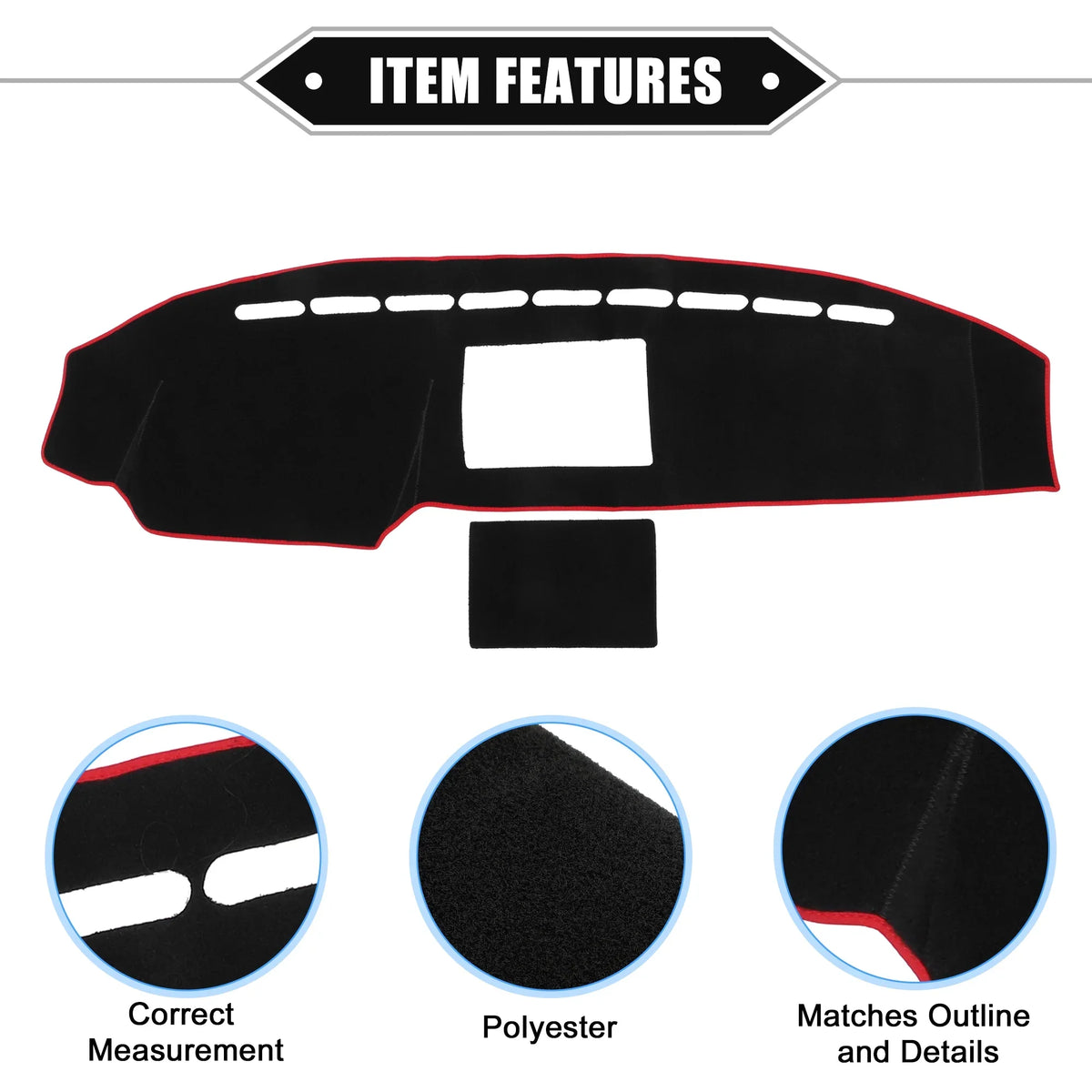 2008-2014 Center Console Mat Bargains for Cover F150 Protective Unique Dashboard Compatible Polyester Black Car