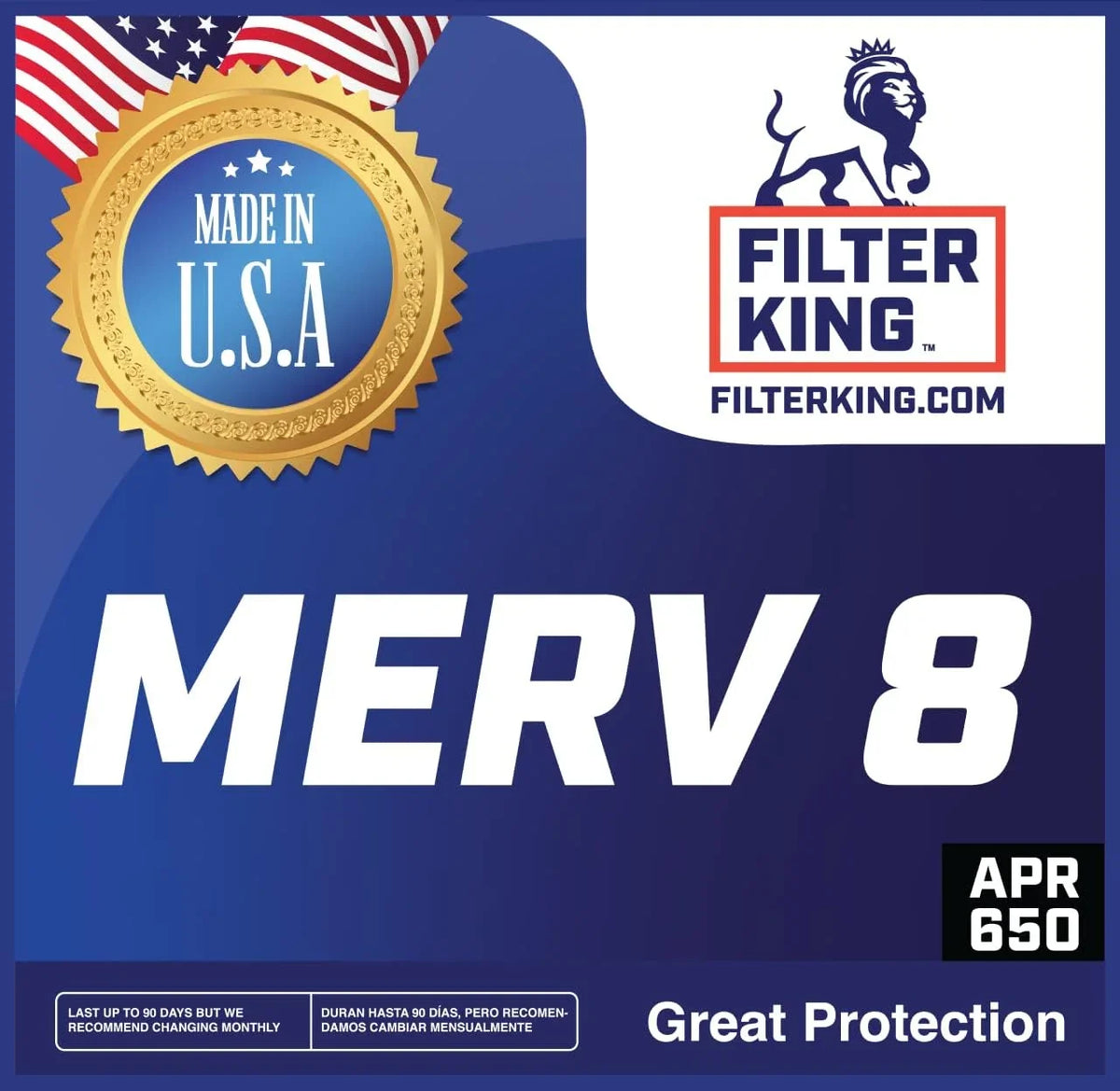 4-PACK Air | King 15.5 MERV dimension: 0.5" USA Filter | Furnace x A/C 8 Filters 24.5 Actual | | Pleated 16x25x0.5 x Filter IN MADE HVAC