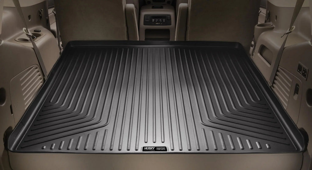Black Compatible RealTruck Yukon Chevrolet - 28221 Husky Liner by with Seat 2015-19 2015-19 2015-19 3rd Cadillac Suburban, Cargo Escalade XL Behind GMC ESV,