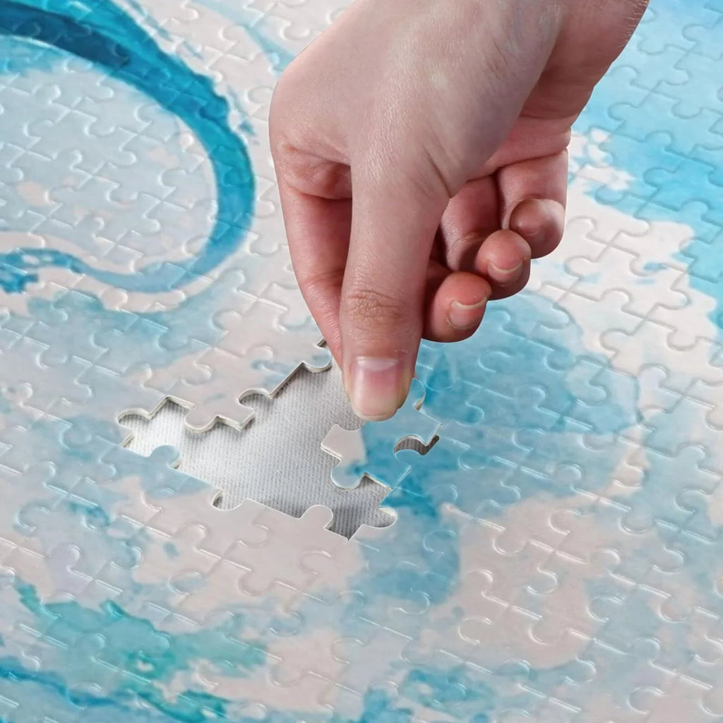 and Puzzle Box, on Reduce with Printed in SKYSONIC of Sea a Cooperation,for Kids(20.5x14.9In) Happy a (5) Adults of Time Letters Pcs Difficulty, Waves Irregular Back Colored to 1000
