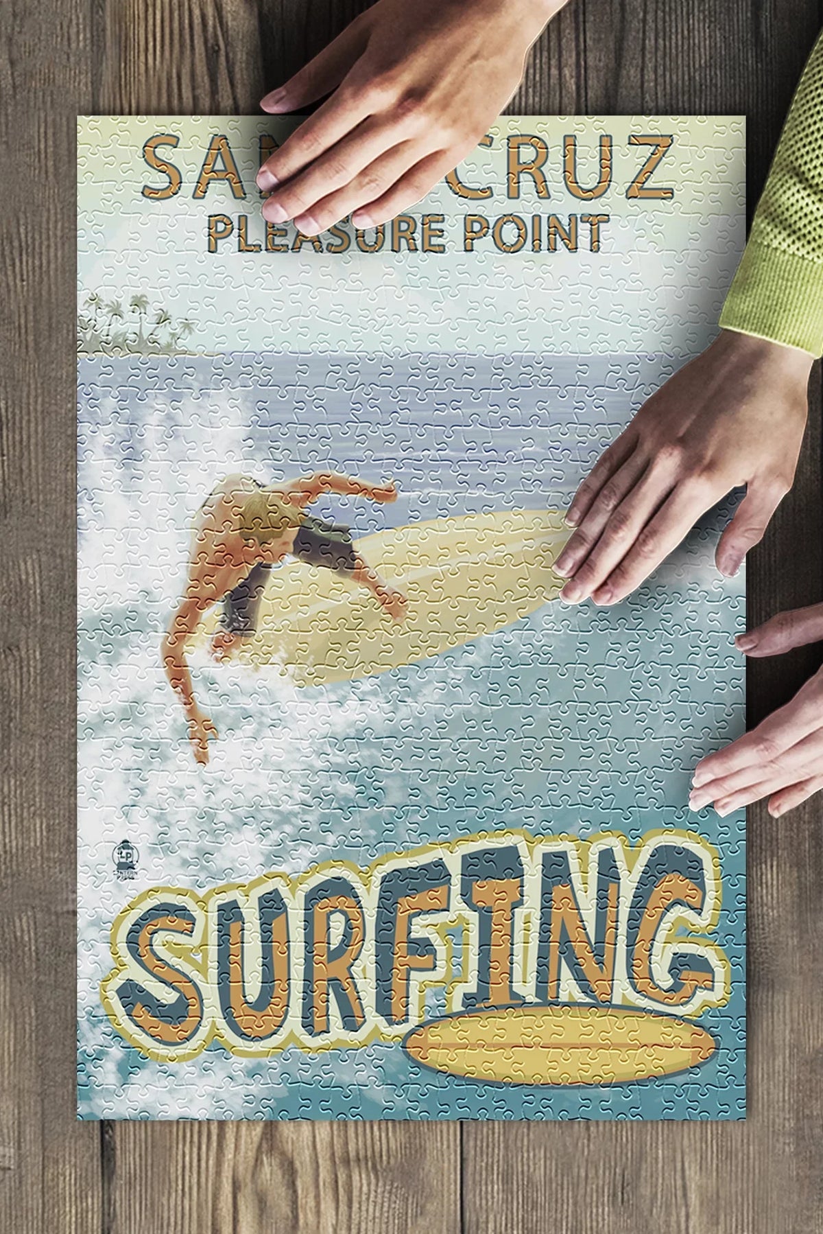 Family, Santa (19x27 Piece in and for Surfer Adults 500 Scene Jigsaw USA) Made Cruz, Pleasure inches, California, Puzzle Point Premium