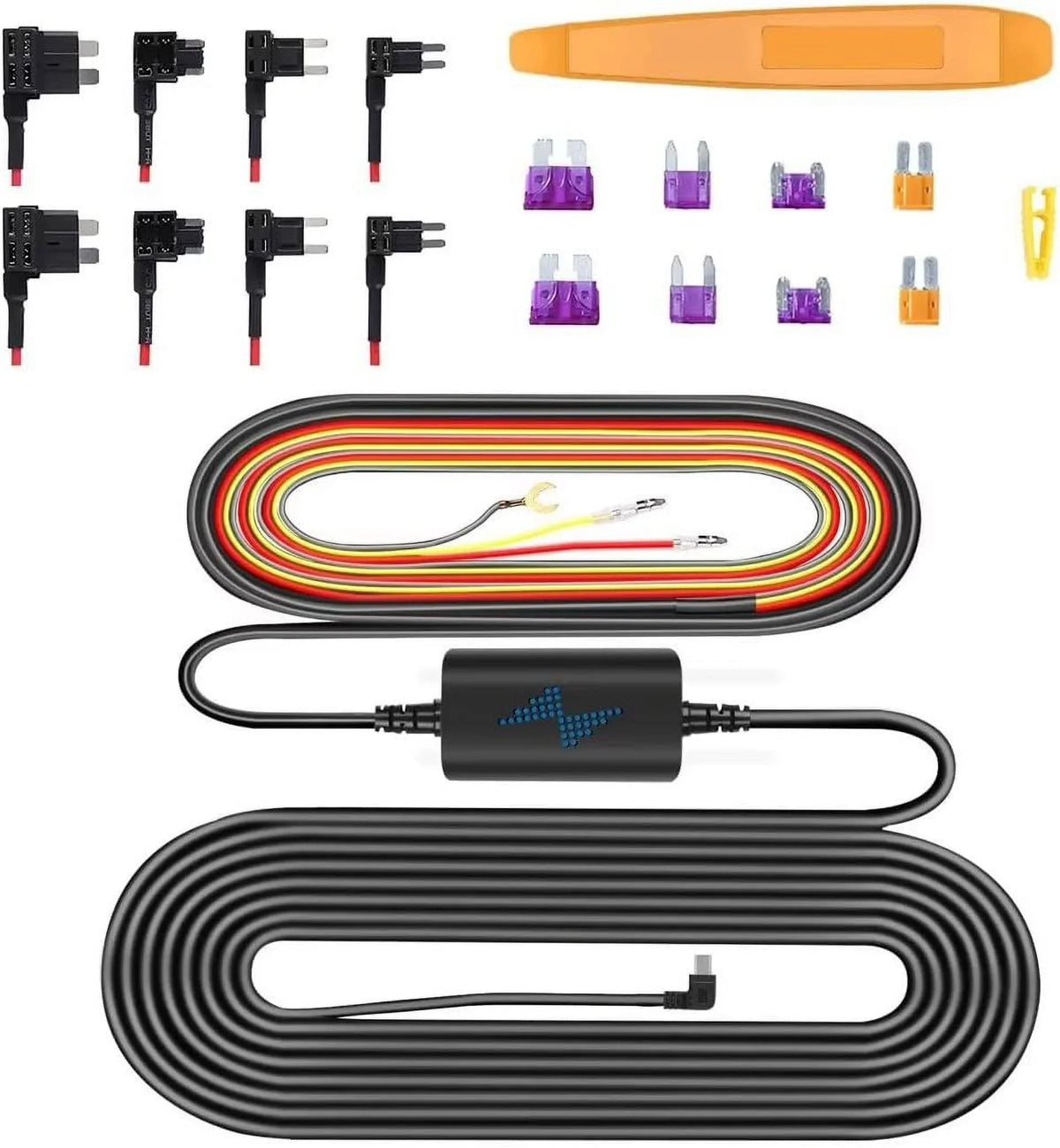 Taps USB Fuse Dash Cam with Cam Hardwire for Dash for Fuse Mini Kit Dash Hardwire Q3, Camera Kit