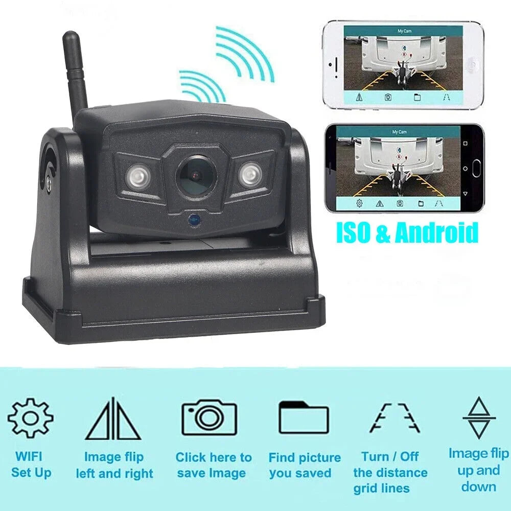 Wireless, JahyShow View Backup Magnetic 9600mAh Camera, Front/Rear High-Capacity Battery WiFi