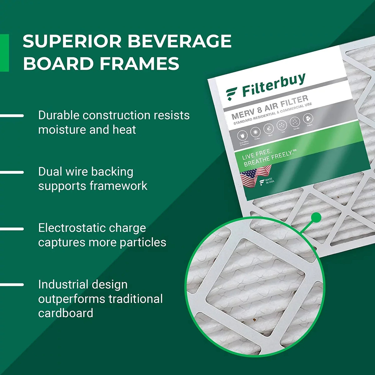 Furnace (3-Pack) Filterbuy Pleated 8 HVAC AC MERV Air Filters 17.25x29.25x1