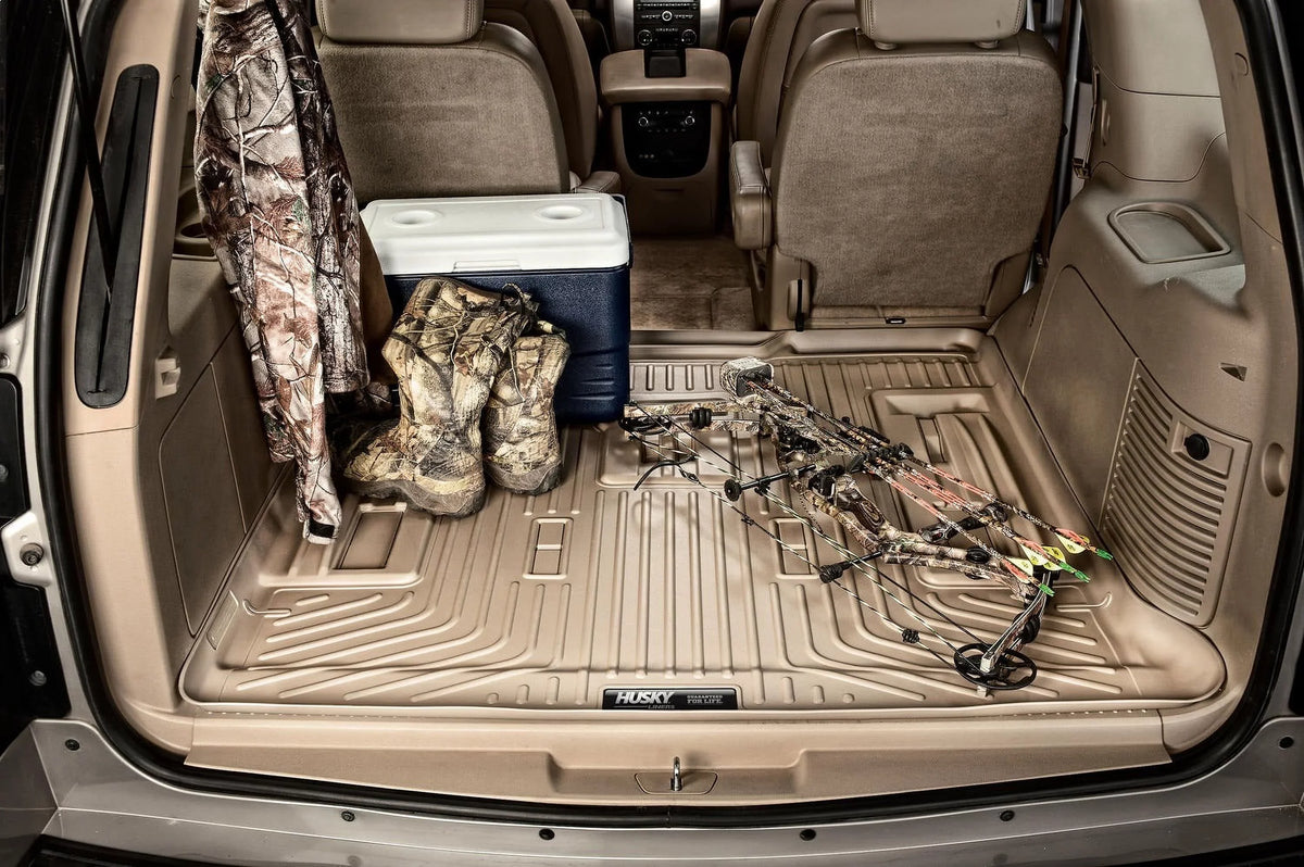 Black Compatible RealTruck Yukon Chevrolet - 28221 Husky Liner by with Seat 2015-19 2015-19 2015-19 3rd Cadillac Suburban, Cargo Escalade XL Behind GMC ESV,