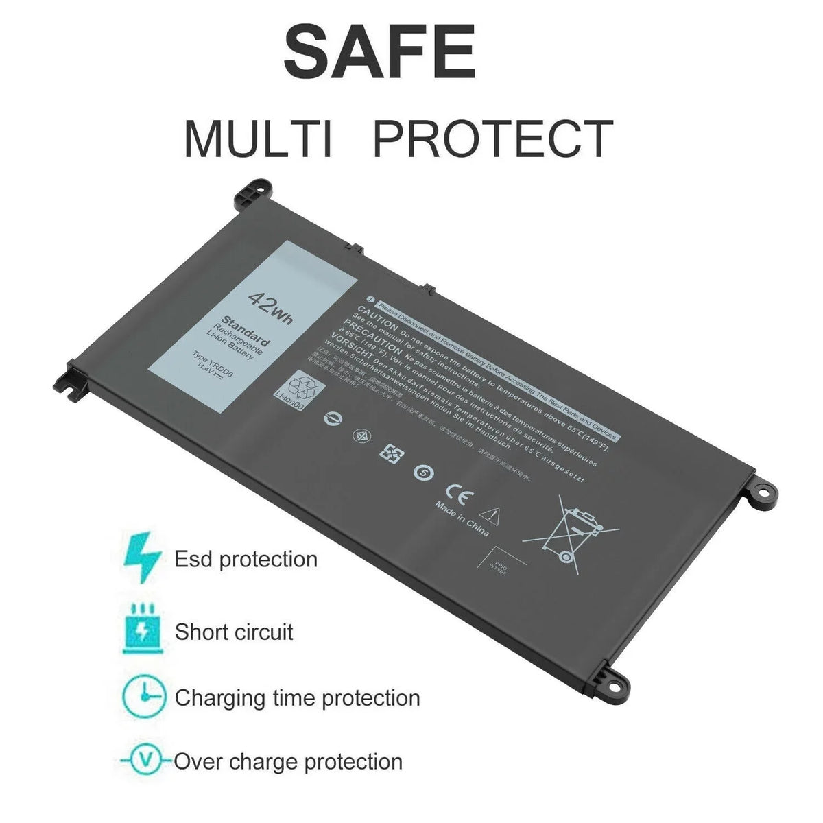 YRDD6 3584 15 for 5485 3593 FAST Inspiron 5491 42Wh 5480 Battery USPS 3493