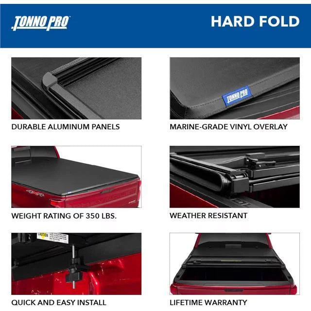 HF-562 | Toyota 2023 | Tonno Cover Hard Bed - Tonneau 2016 (73.7") Fits Fold, Folding 6' Tacoma 2" Pro Hard Truck Bed