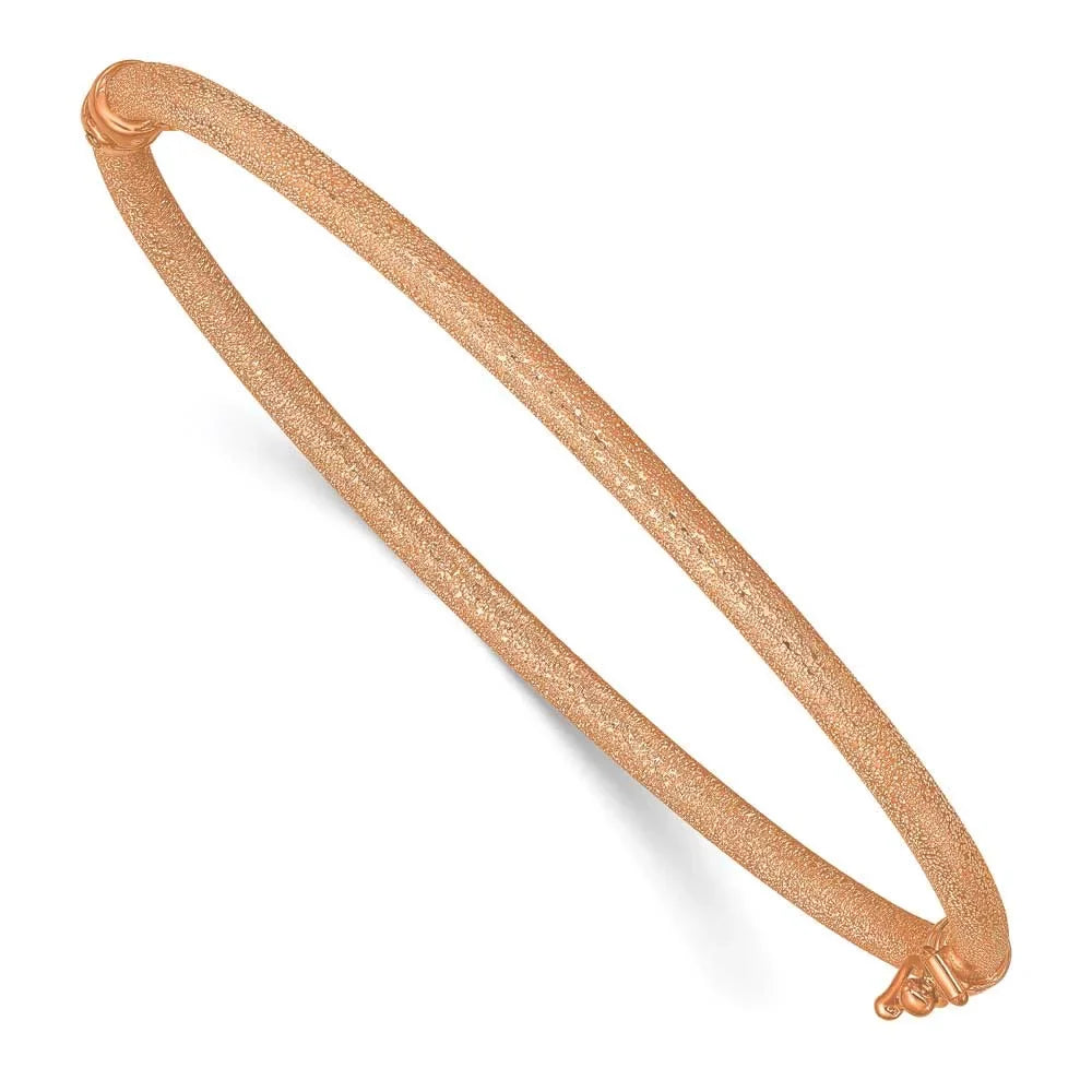 Hinged 14K Bangle Textured Rose Gold