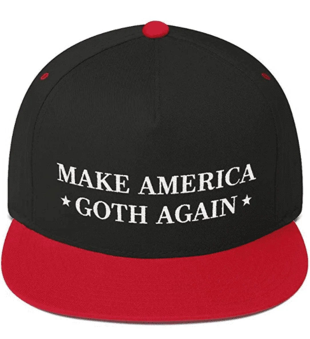 Hat Black/Red America Goth (Flat Hat Make Bill), Again
