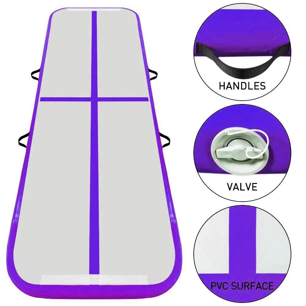 with Home Pump Gymnastics Air Inflatable air 19.68ft/6m*1m*0.1m airtrack Safty Electric mat Yoga,Kid Floor mat,Tumbling,Parkour, for FBSPORT Practice Track Gymnastics,