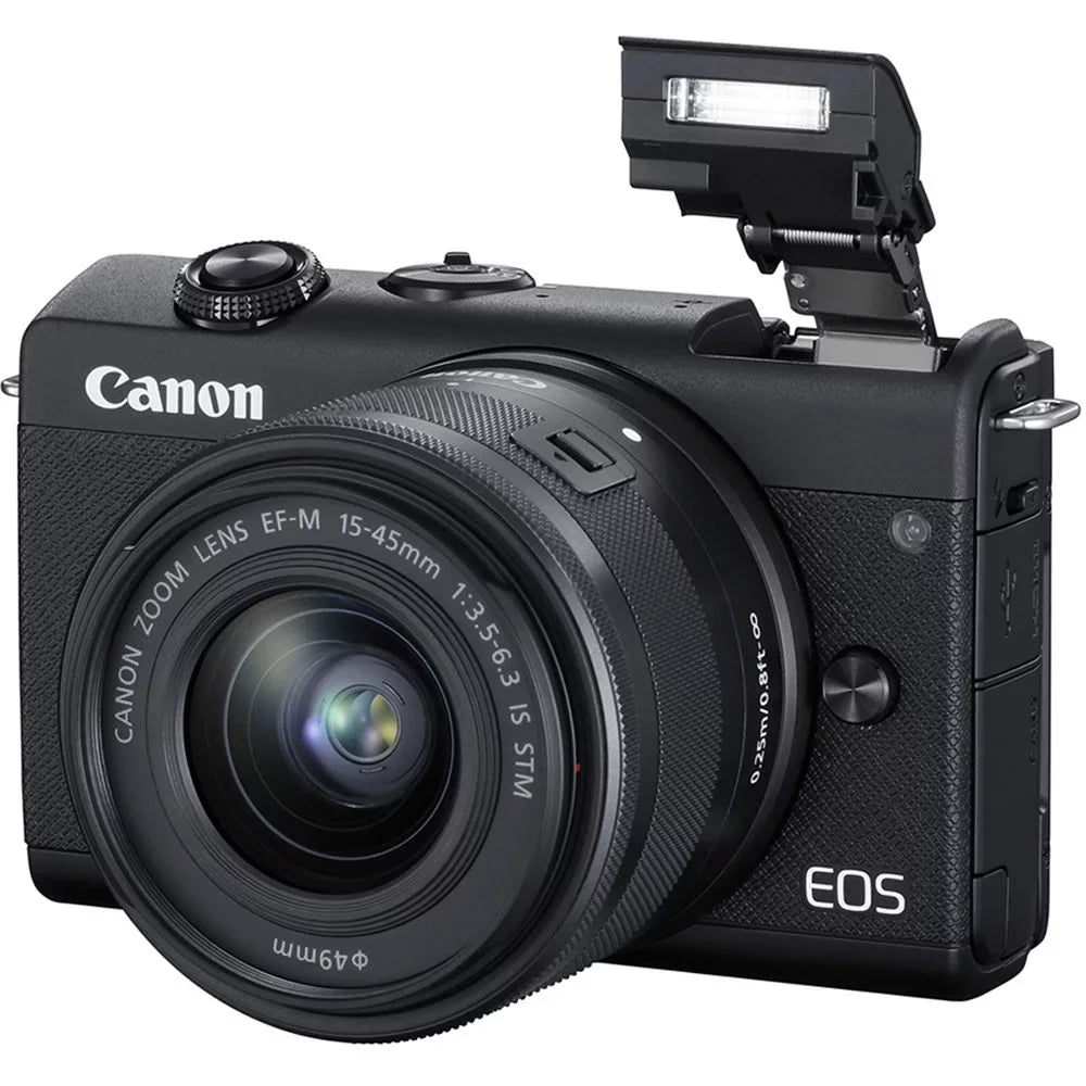 EOS Bundle Camera 15-45mm Filter M200 Lens (Black) Digital Mirrorless with Canon