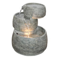 Color, Classic Lightweight with Quartz Cascading Indoor/exterior LED 15” and Polyresin H Light, Garden x Home Fountain 11.5” D 3-Tier