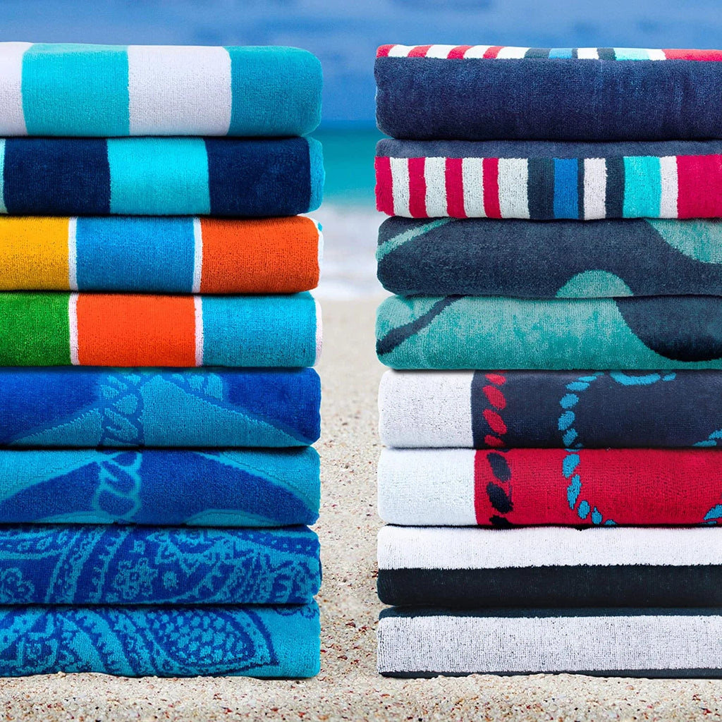 Shower, Quick For Striped Piece Beach Set Travel, Collection, Pool, Absorbent, X Bathroom, Blue/Red/White, Cotton Adults, Dry, Swimming, 2 64", Camping, Sailing Kids, 34" Vacation, Towel