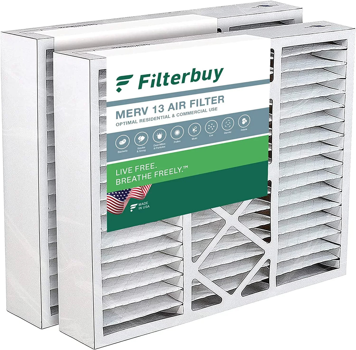 MERV HVAC FC100A1003 Filterbuy Filters Pleated Furnace AC 13 Honeywell for 16x20x5 (2-Pack) Air