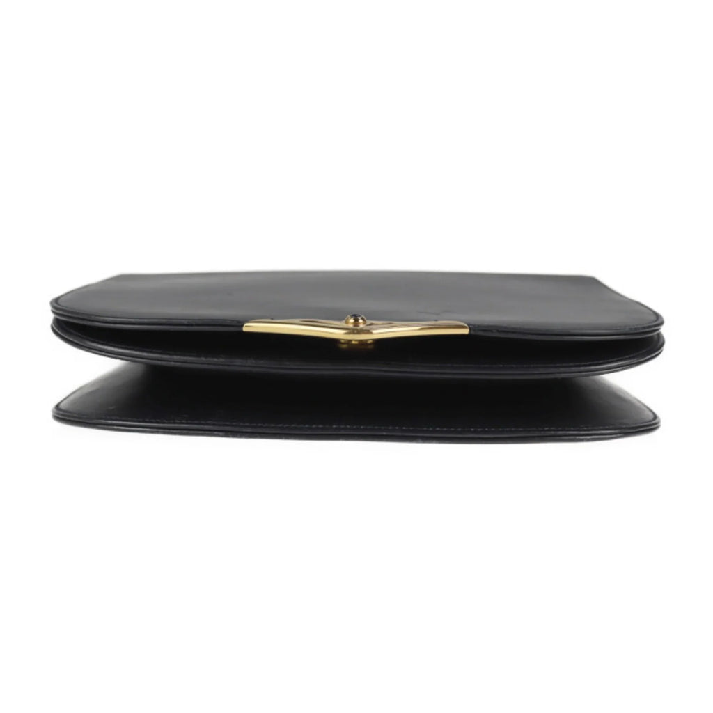 sapphire CARTIER line 2WAY dark (Good) bag leather navy clutch Pre-Owned shoulder calf Cartier