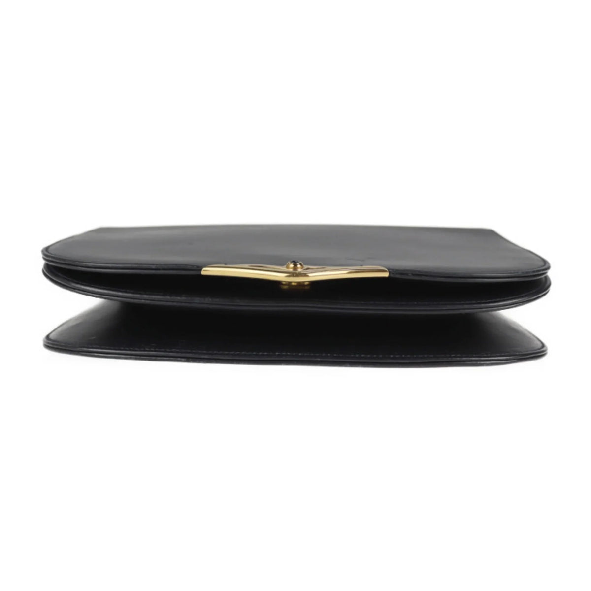 sapphire CARTIER line 2WAY dark (Good) bag leather navy clutch Pre-Owned shoulder calf Cartier
