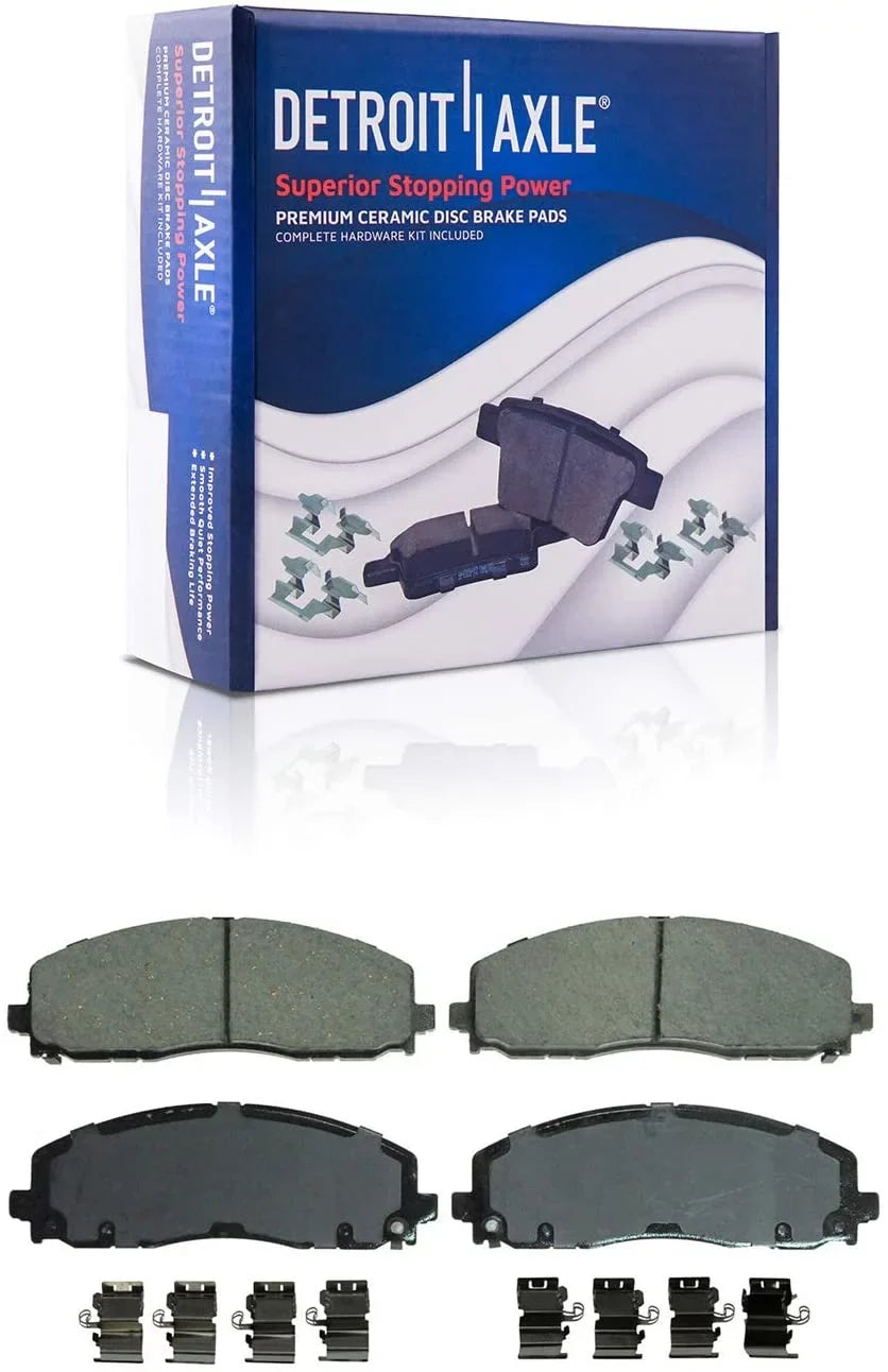 Caravan Brakes Detroit 12.99" Axle Rotors Grand VW - Rotor Pads: Pacifica Dodge Brake Ceramic C/V Country Ram for Kit Journey & Town Front Chrysler Replacement Routan Brake