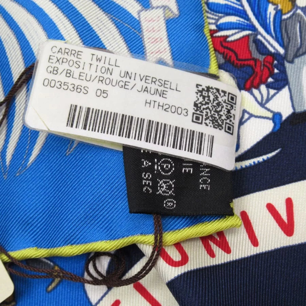 Series Blue Scarf Pre-Owned 90 New) UNIVERSELL HERMES (Like Hermes EXPOSITION Exposition 100% Silk World Carre