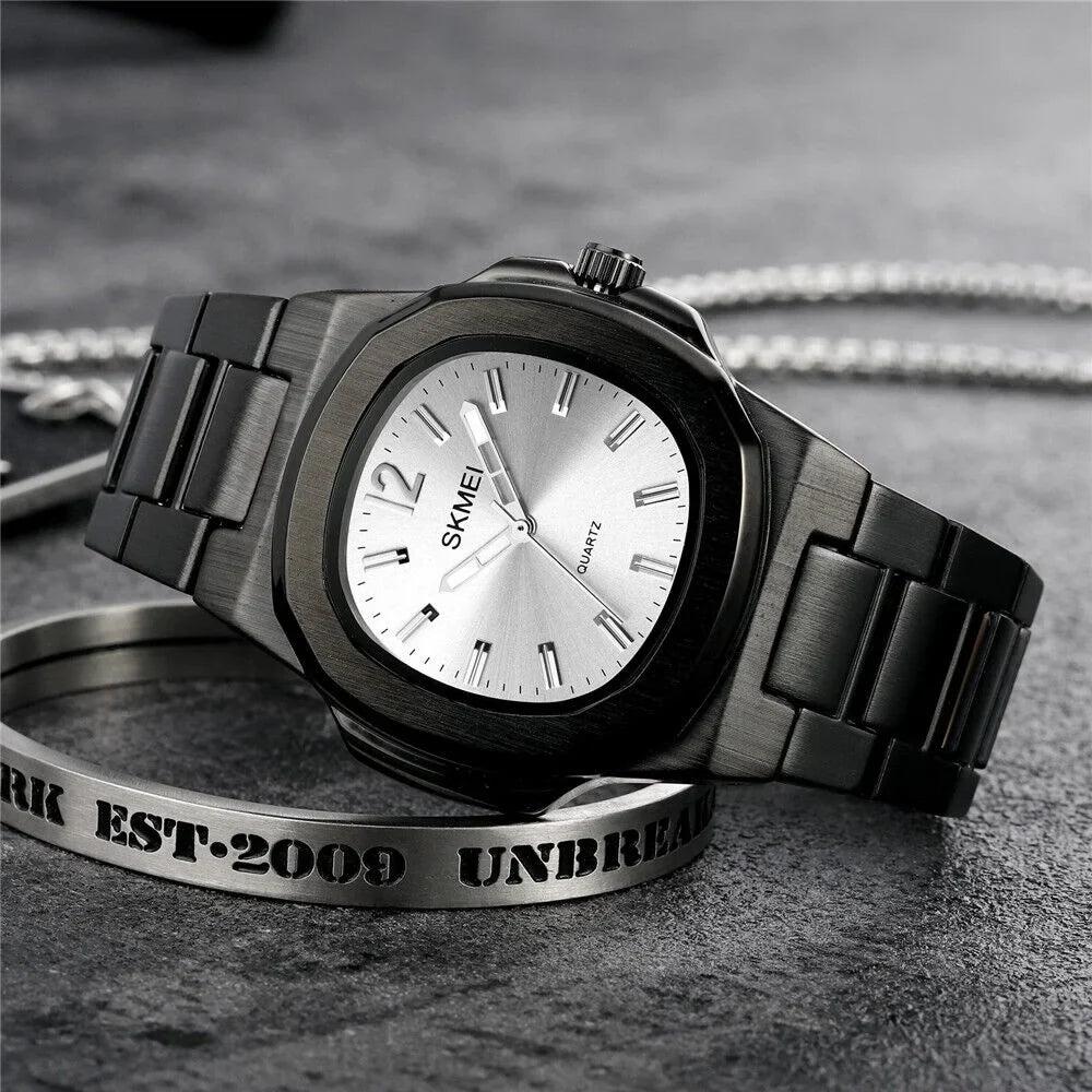 Men Wristwatch Male Luxury Gift Gold Quartz For Steel Business Watch