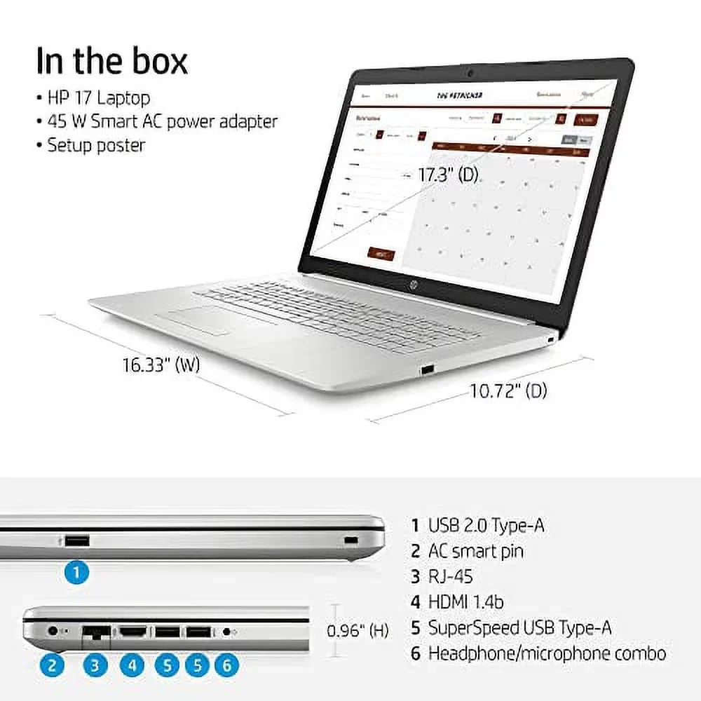 i5-1135G7 Business Performance Xe - HP 512GB | - High Silver 4-Core FHD RAM 2022 17.3inch Laptop IPS 16GB Graphics - SSD 17-BY4000 512GB Iris 16GB 17-BY4000 - - DDR4 SSD