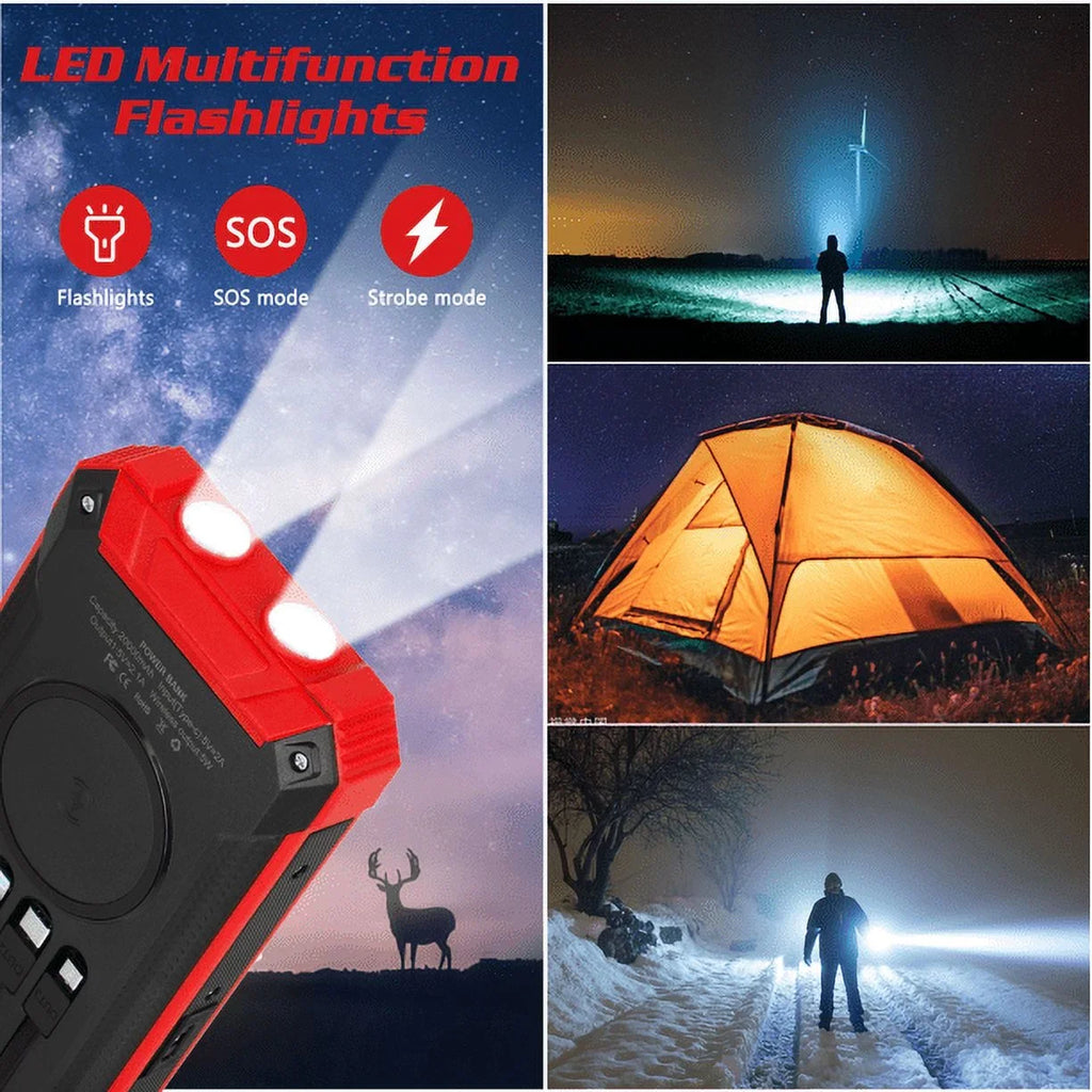 6 4 20000mAh Flashlight Cables Power Waterproof LED Solar IPX4 Outputs External Battery Qi Ulefone C Charger Built-in with Bank For Inputs Armor Solar 9 15W USB 3 Wireless Port Portable 5V/3A