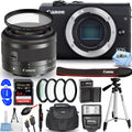 EOS Bundle Camera 15-45mm Filter M200 Lens (Black) Digital Mirrorless with Canon