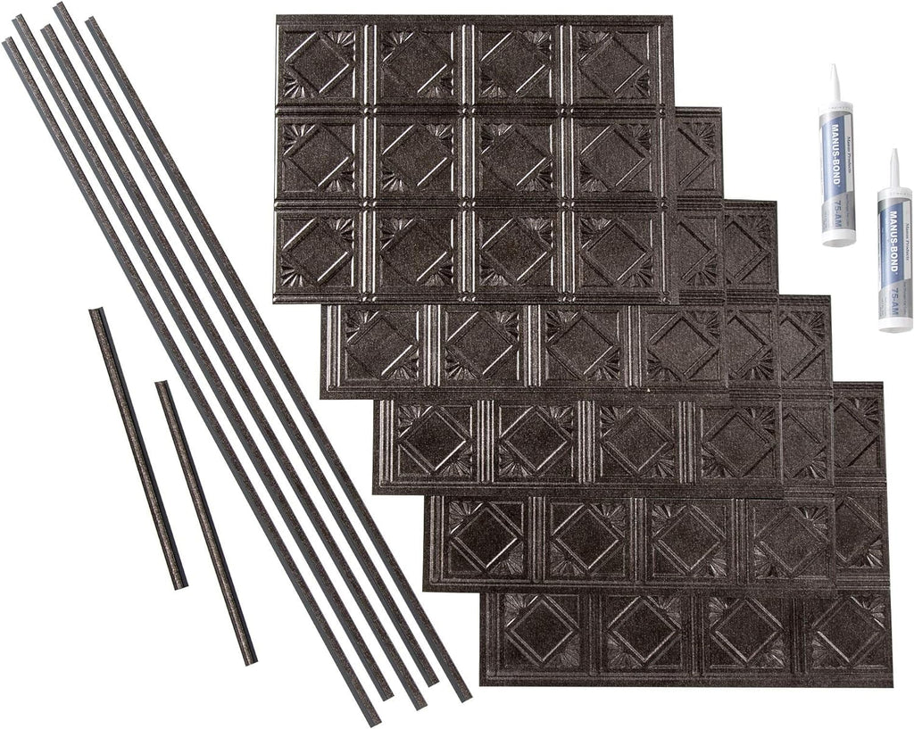 Backsplash Traditional 15 Decorative In Pewter Vinyl Smoked Ft design/Pattern Sq Kit 4