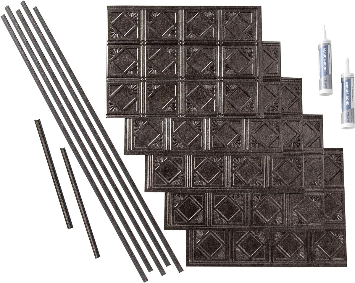 Backsplash Traditional 15 Decorative In Pewter Vinyl Smoked Ft design/Pattern Sq Kit 4
