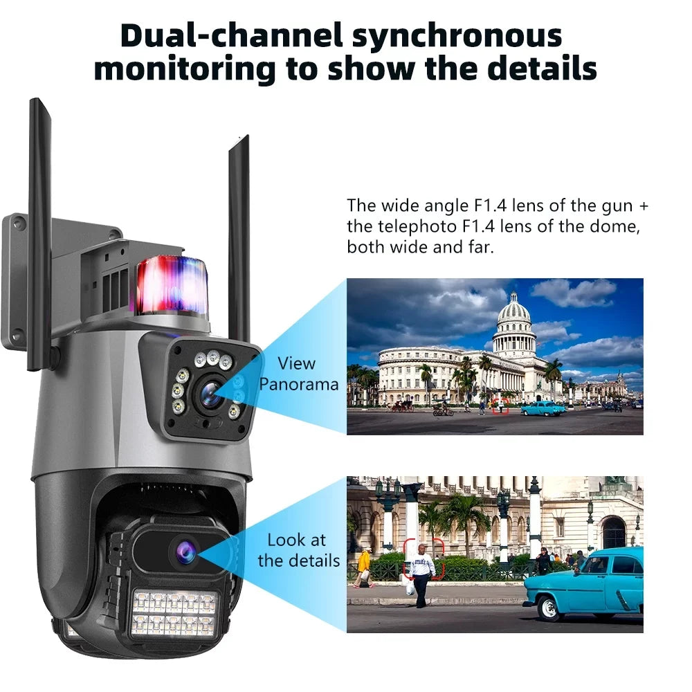 Dual Night View, Audio 360° Vision, Camera, Waterproof 2-Way Cameras Kepeak Wi-Fi Security Surveillance Home exterior Lens