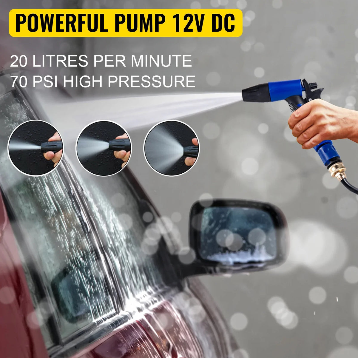 Yacht BENTISM for Coiled 25 Automatic GPM Foot Rv Hose 70 5.3 PSI Marine Pump RV Diaphragm Caravan Pump Per Boats liquid Washdown liquid Minute Gallons with 5.5 Pumps Pump 12V